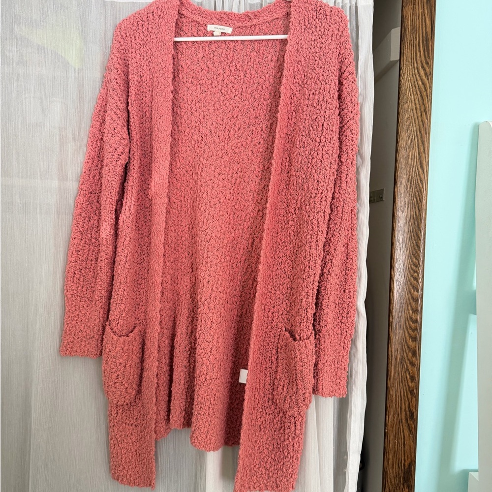 Maurices Pink Textured Cardigan